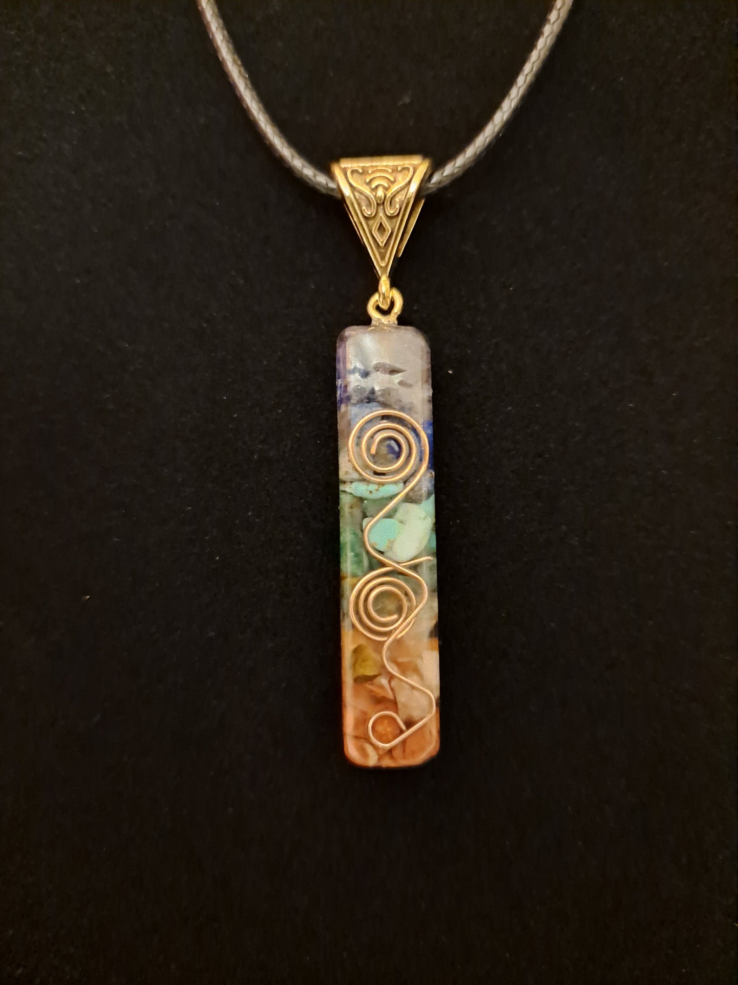 7 Chakra Slim Pendent Necklace