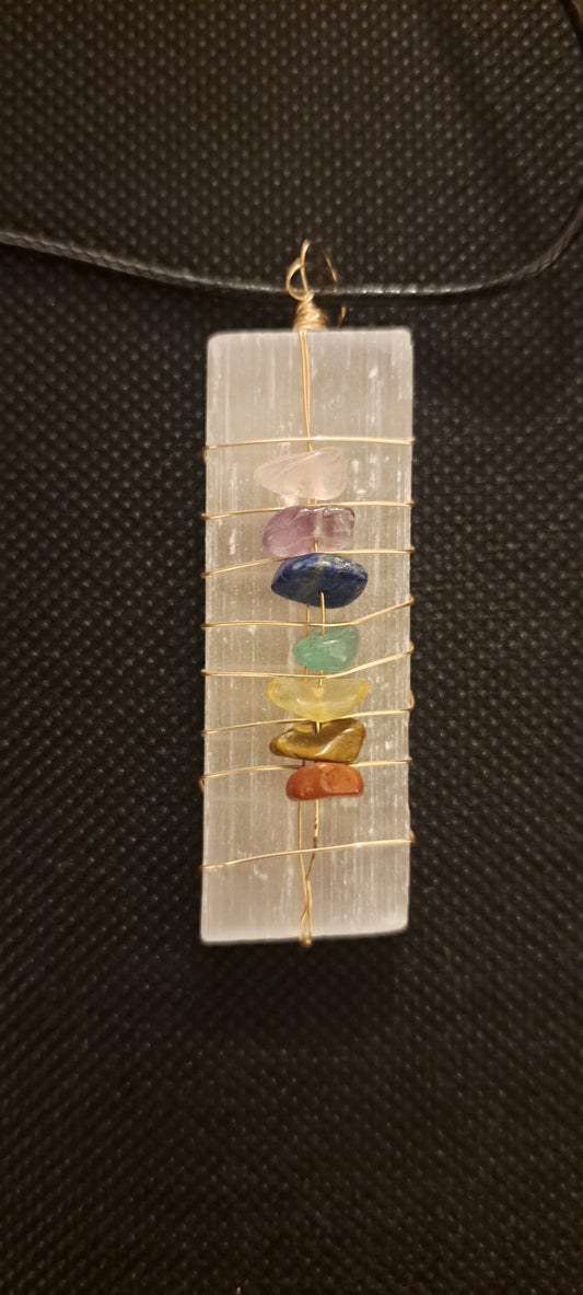 7 Chakra Selenite Balancing Necklace