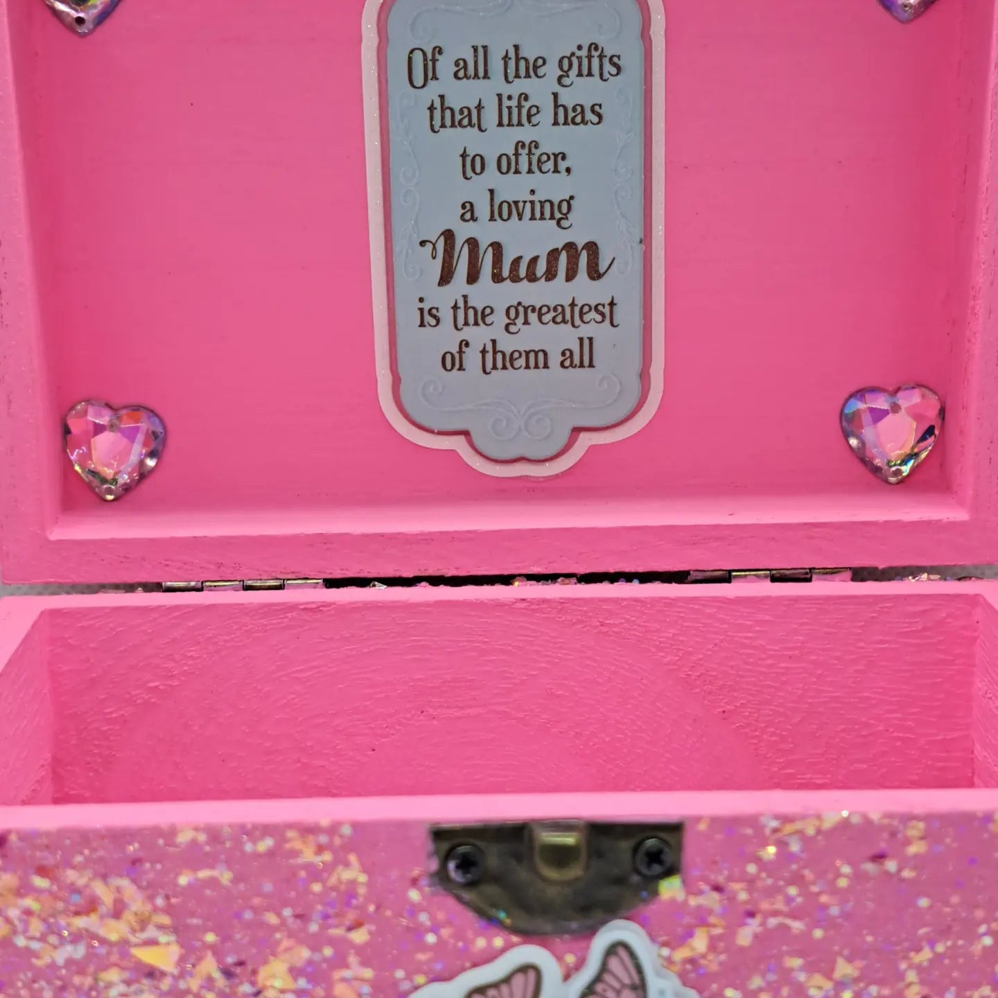 Mom personal keepsake box Special includes adjustable white stoned 7 chakra bracelet 6×4×2 3inch deep