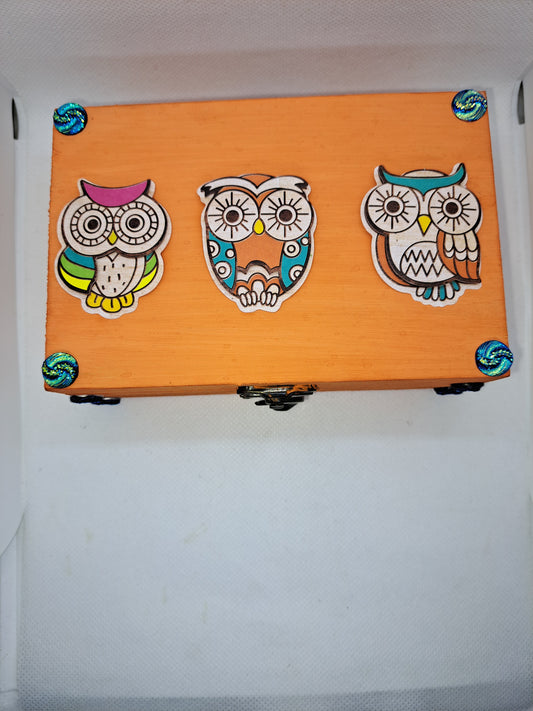 Personalized Sacred Wooden Owl Box 6x4x2