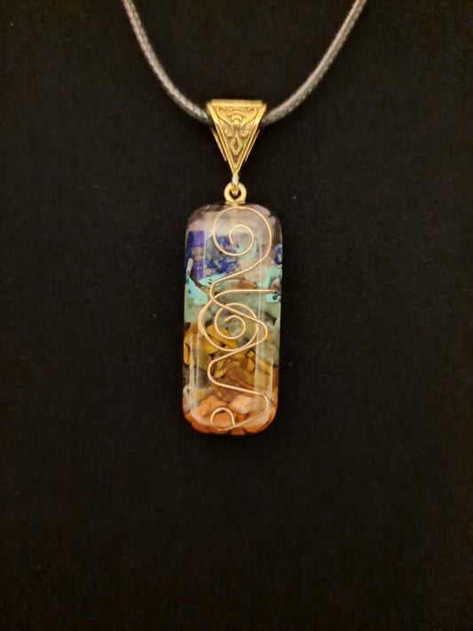 7 Chakra Thick Pendent Necklace