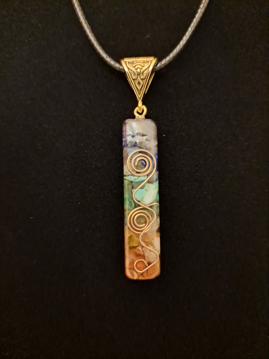 7 Chakra Slim Pendent Necklace