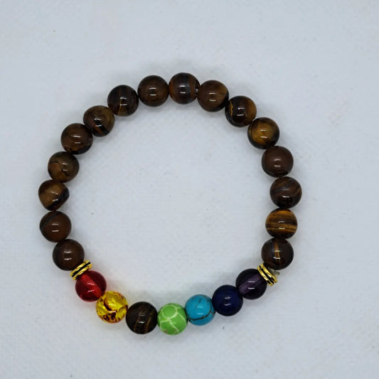 Brown Stoned 7 Chakra Bracelet